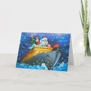 Vintage Russian Christmas New Year Greeting Card