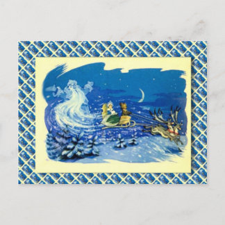 Vintage Russian Christmas, Phantom Santa Holiday Postcard