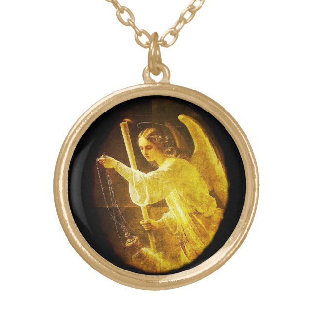 Vintage Russian Guardian Angel Necklace (Front)