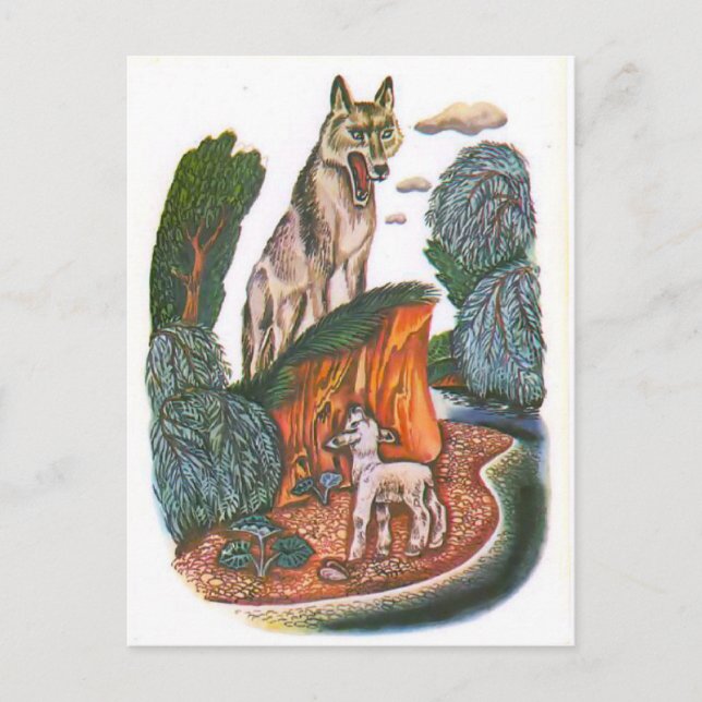 Vintage Russian illustrations, Aesop's fables 11 Postcard (Front)