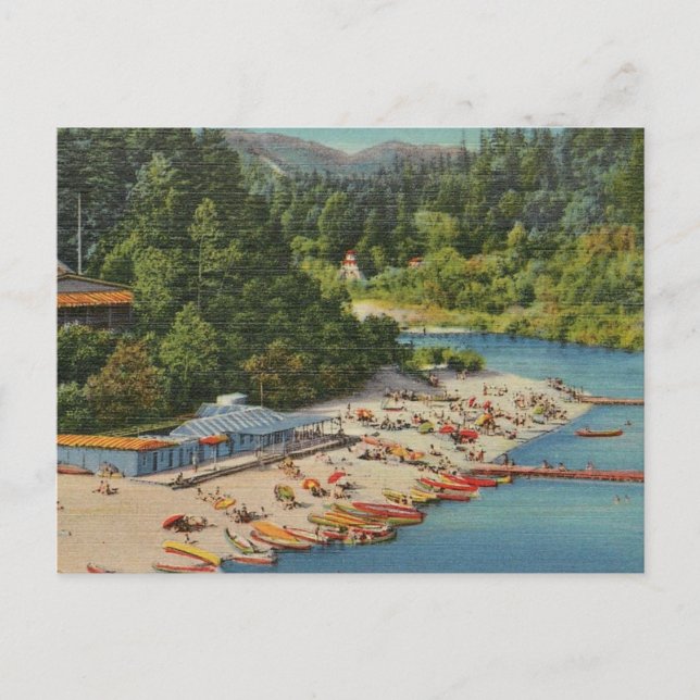 Vintage Russian River Beach Postcard (Front)