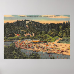 Vintage Russian River Beach Poster