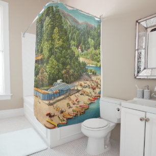 Vintage Russian River Beach Shower Curtain