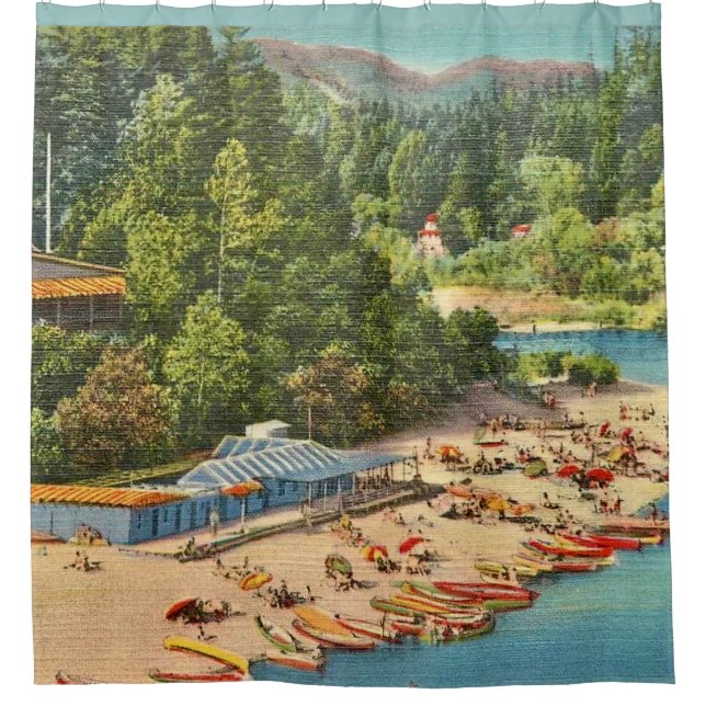 Vintage Russian River Beach  Shower Curtain (Front)
