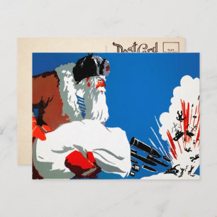 Vintage Russian Santa Postcard