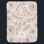 Vintage Rust Cream Botanical Floral Pattern Baby Blanket<br><div class="desc">Elegant hand-drawn botanical elements in warm earthy tones</div>