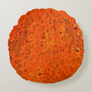 Vintage Rust: Old Textured Surface Round Pillow