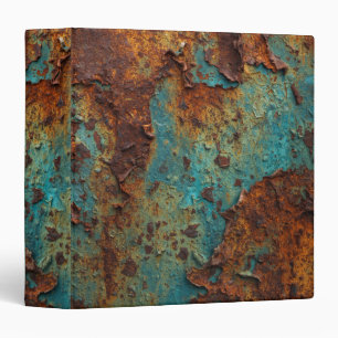 Vintage Rusted Steel Patina Industrial Texture 3 Ring Binder