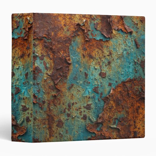 Vintage Rusted Steel Patina Industrial Texture 3 Ring Binder