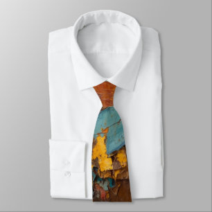 Vintage Rusted Steel Patina Industrial Texture Neck Tie