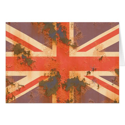 Vintage Rusted United Kingdom Flag Cards (Front Horizontal)