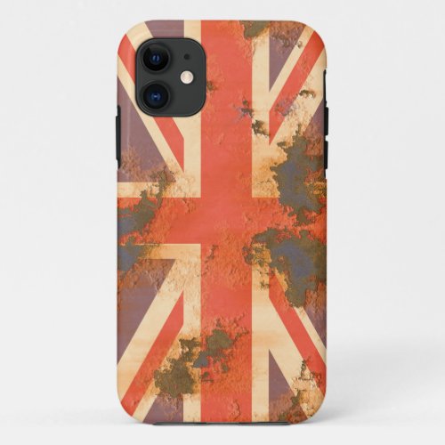 Vintage Rusted United Kingdom Flag iPhone 11 Case