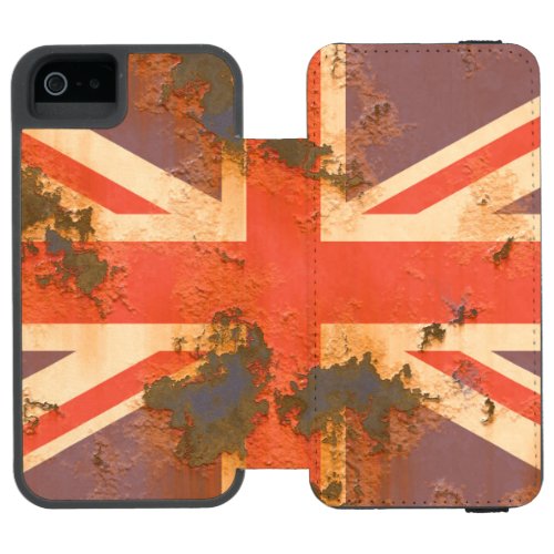 Vintage Rusted United Kingdom Flag iPhone SE55s Wallet Case