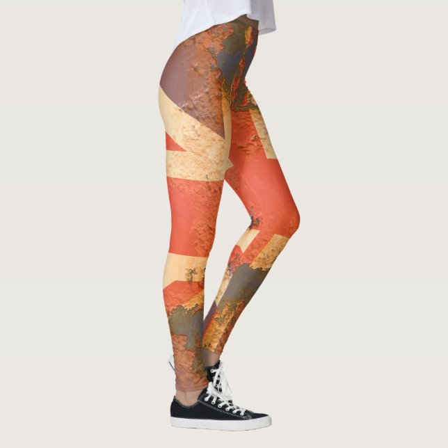 Vintage Rusted United Kingdom Flag Leggings (Right)