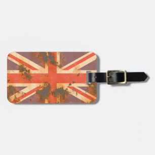 Vintage Rusted United Kingdom Flag Luggage Tag