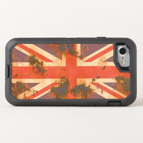 Vintage Rusted United Kingdom Flag OtterBox Defender iPhone SE87 Case