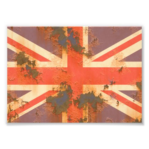 Vintage Rusted United Kingdom Flag Photo Print