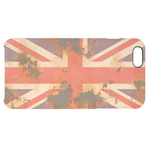 Vintage Rusted United Kingdom Flag Clear iPhone 6 Plus Case