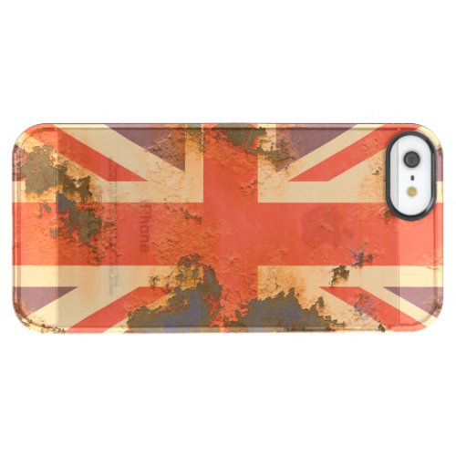 Vintage Rusted United Kingdom Flag Clear iPhone SE55s Case