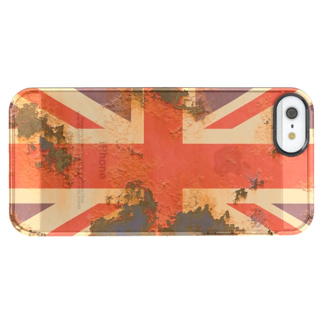 Vintage Rusted United Kingdom Flag Uncommon iPhone Case (Back Horizontal)