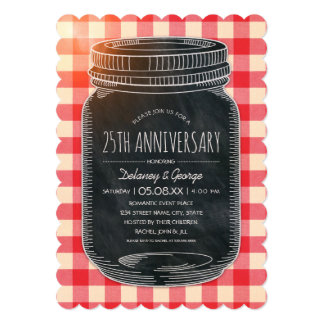 Vintage Rustic 25th Wedding Anniversary Picnic Invitation