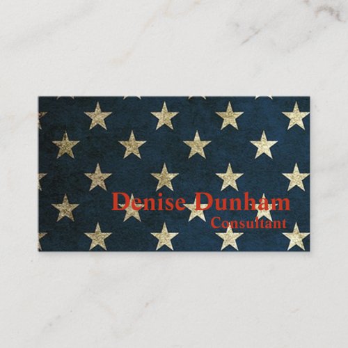 Vintage Rustic American Flag Business Cards