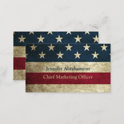 Vintage Rustic American Flag Business Cards