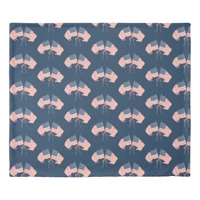 Vintage Rustic American Flag Duvet Cover (Front)