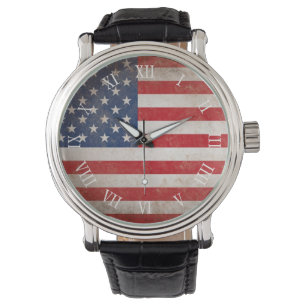 Vintage Rustic American Flag Watch