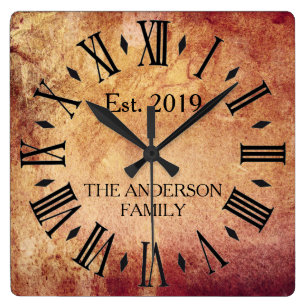 Vintage Rustic Antique Distressed Rusty Unique Square Wall Clock