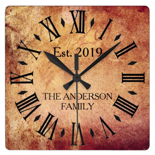 Vintage Rustic Antique Distressed Rusty Unique Square Wall Clock