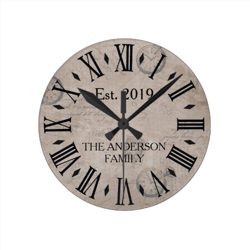 Vintage Rustic Antique Distressed Watch Retro Round Clock
