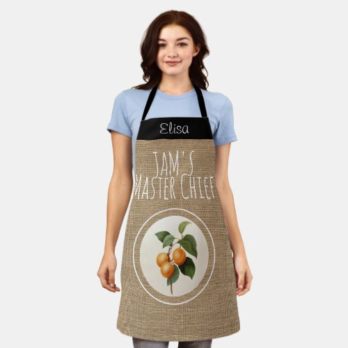 Vintage Rustic Apricot Jam personalized Apron