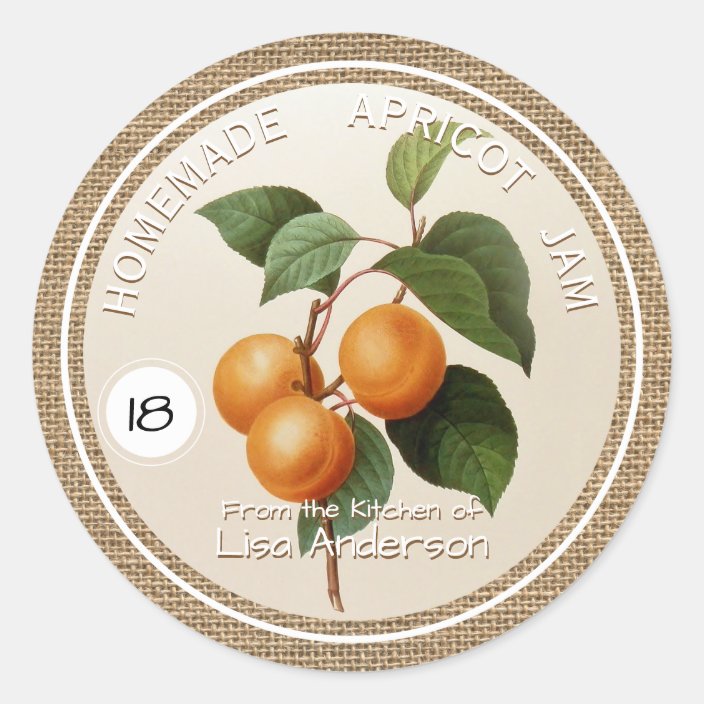 Vintage Rustic Apricot Jam personalized R Label | Zazzle.com