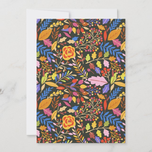 Vintage Rustic Autumn Fall Botanical Garden  Holiday Card (Front)