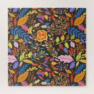 Vintage Rustic Autumn Fall Botanical Garden Jigsaw Puzzle