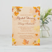 Vintage Rustic Autumn Leaves Wedding Bridal Shower Invitation (Standing Front)