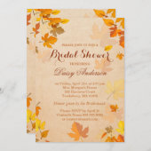 Vintage Rustic Autumn Leaves Wedding Bridal Shower Invitation (Front/Back)