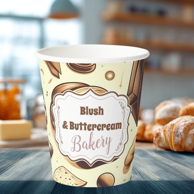 Vintage Rustic Bakery Paper Cups (Creator Uploaded)