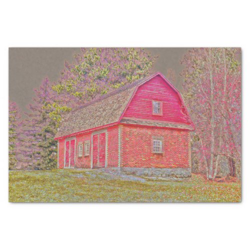 Vintage Rustic Barn Fuchsia Pink Texture Tissue Paper