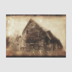 Vintage Rustic Barn Sepia Country Texture Tissue Paper