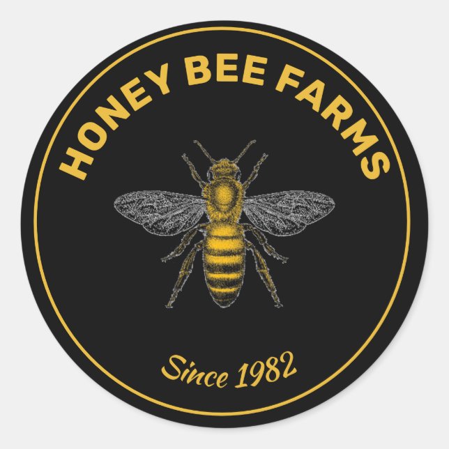 Vintage Rustic Bee Honeycomb Classic Round Sticker (Front)