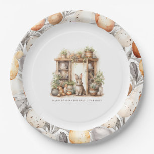 Vintage Rustic Beige Easter Paper Plates