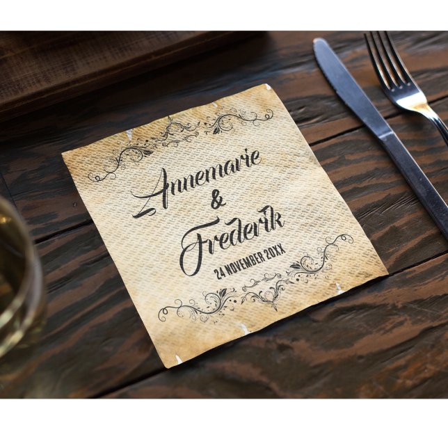Vintage Rustic Black Flourish Napkins (Creator Uploaded)