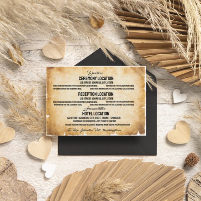 Vintage Rustic Black Flourish Parchment Enclosure Card (Creator Uploaded)