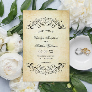 Vintage Rustic Black Wedding Programs