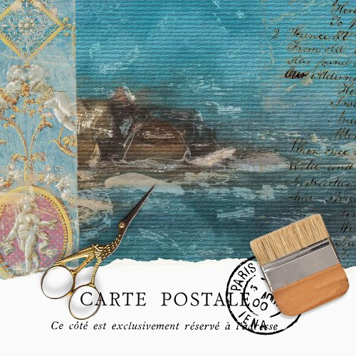 Vintage Rustic Blue Texture Ocean Decoupage  Tissue Paper