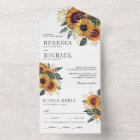 Vintage Rustic Boho Sunflowers Wedding