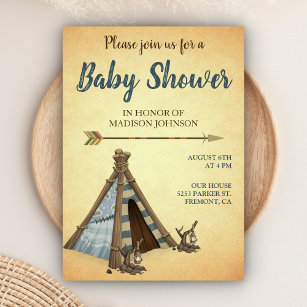 Teepee Baby Shower Invitations Invitation Templates Zazzle