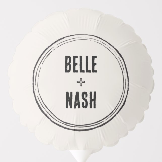 Vintage Rustic Boho Wedding Balloon (Front)